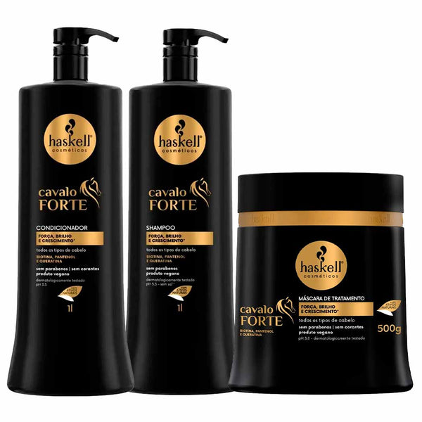 Haskell Cavalo Forte Kit – Shampoo + Condicionador + Máscara Kit
