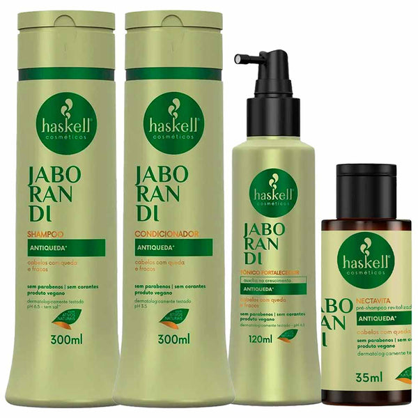 Haskell Jaborandi Kit – Shampoo + Condicionador + Tônico + Pré Shampoo Kit